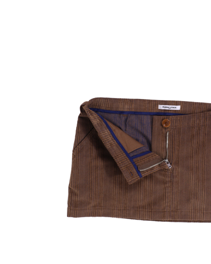 FUMIKA UCHIDA / CORD LOW-WAIST MINI SKIRT / FADE BROWN