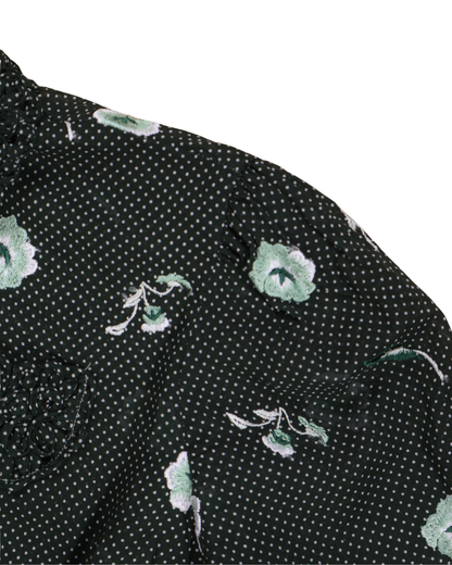 FUMIKA UCHIDA / ALLOVER EMB.SHORT SLEEVE SHIRT / BOTTLE GREEN