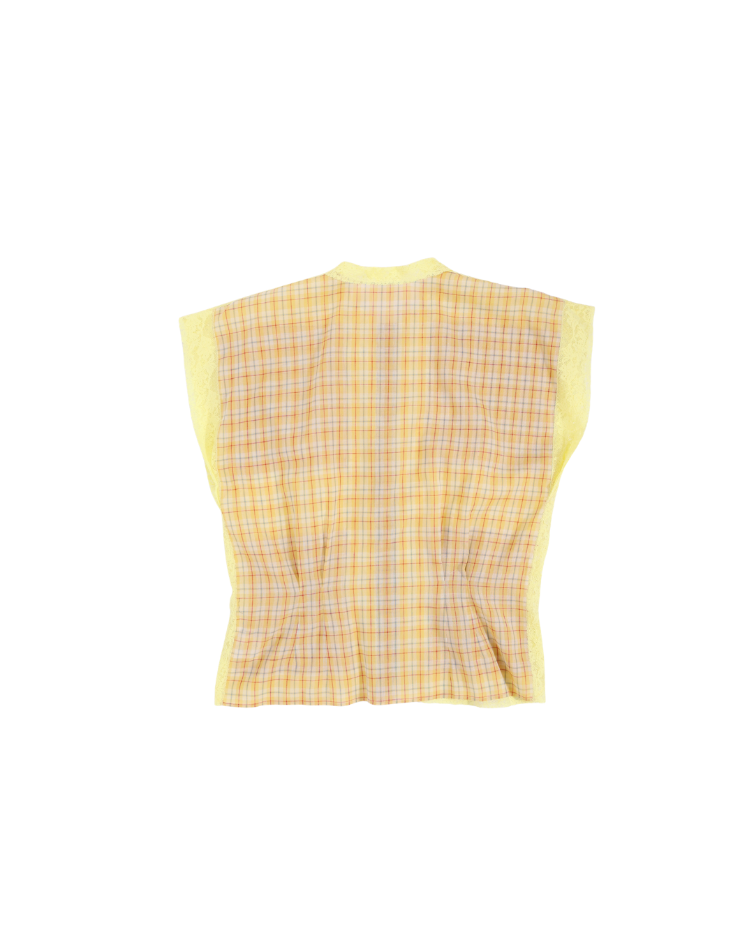 FUMIKA UCHIDA / PLAID VOILE SLEEVELESS SHIRT / YELLOW