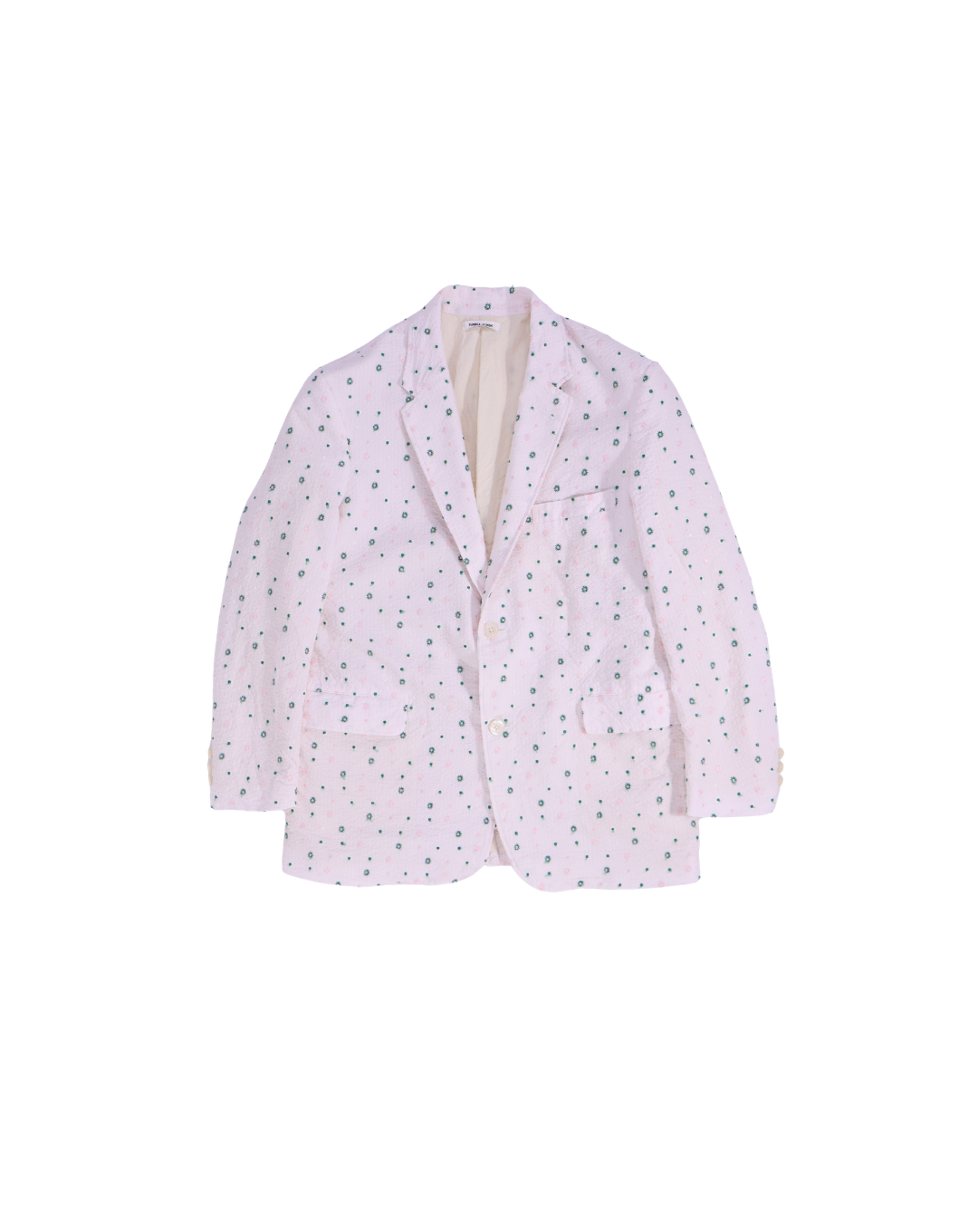 FUMIKA UCHIDA / SEERSUCKER NOTCHED LAPEL SINGLE JACKET / POWDER PINK