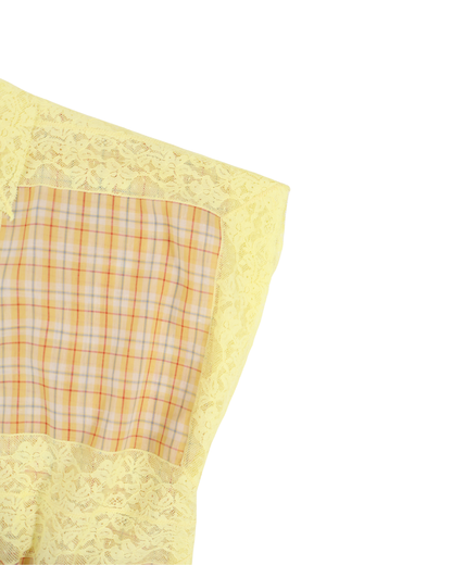 FUMIKA UCHIDA / PLAID VOILE SLEEVELESS SHIRT / YELLOW