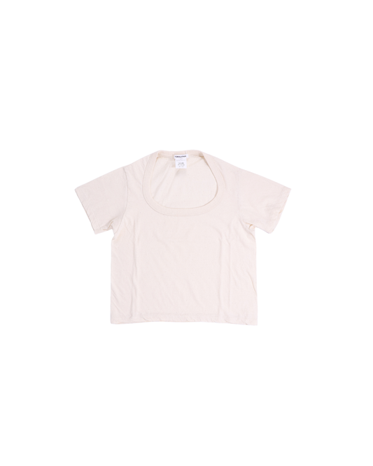 FUMIKA UCHIDA / TRAPEZOID NECK T-SHIRT / IVORY