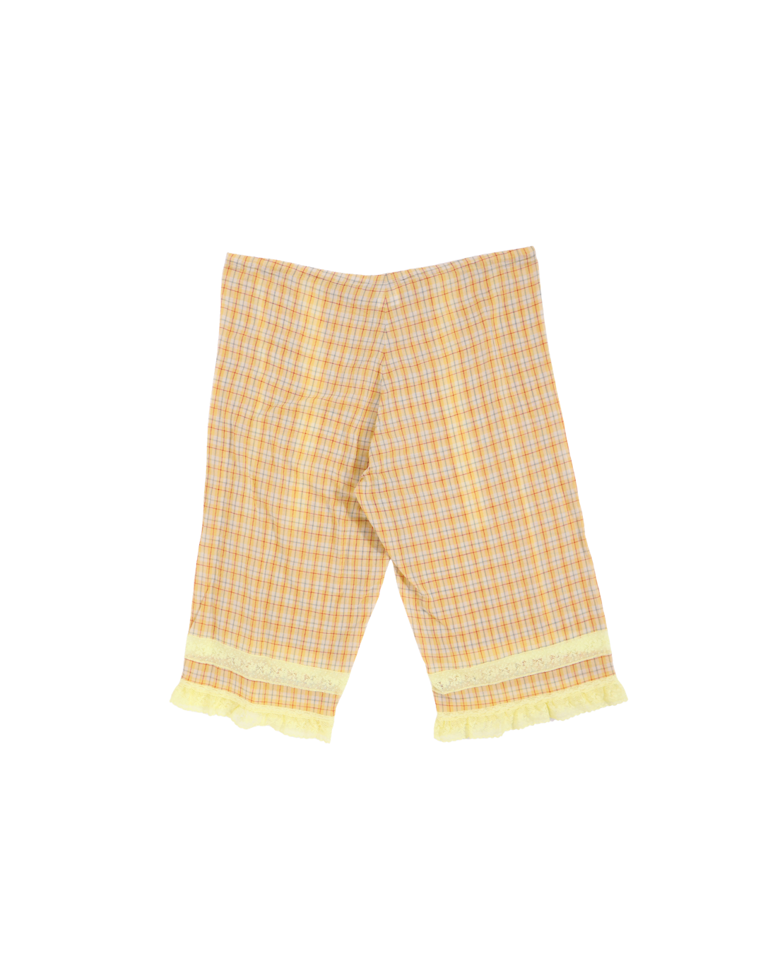 FUMIKA UCHIDA / PLAID VOILE CROPPED PANTS / YELLOW