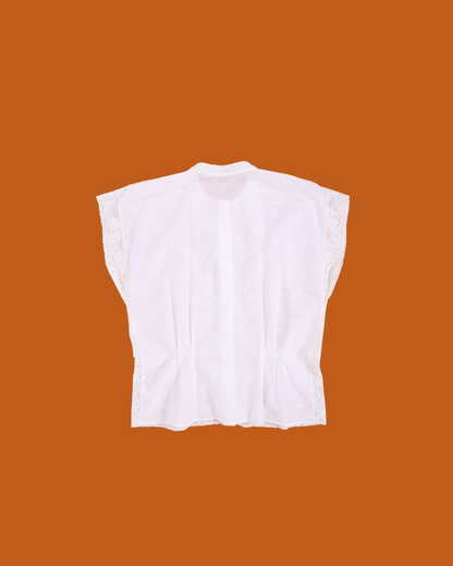 FUMIKA UCHIDA / KHADI SLEEVELESS SHIRT / OFFWHITE