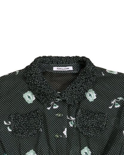 FUMIKA UCHIDA / ALLOVER EMB.SHORT SLEEVE SHIRT / BOTTLE GREEN