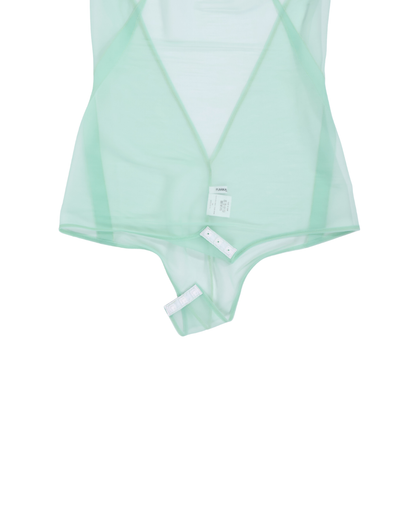 FUMIKA UCHIDA / SHEER BACK OPEN BODYSUIT / PEPPERMINT