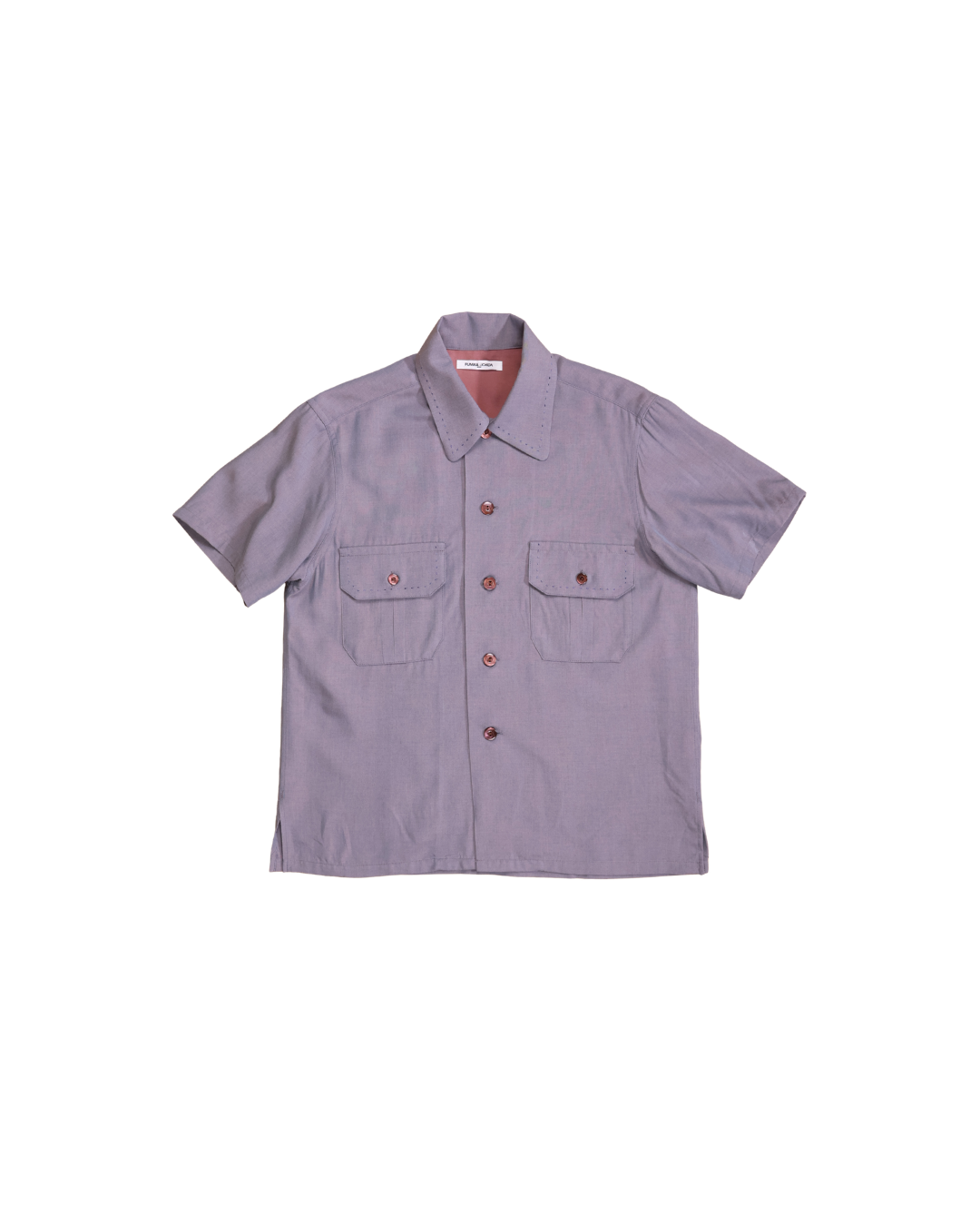 FUMIKA UCHIDA / CHAMBRAY SHORT SLEEVE SHIRT / MAUVE GREY