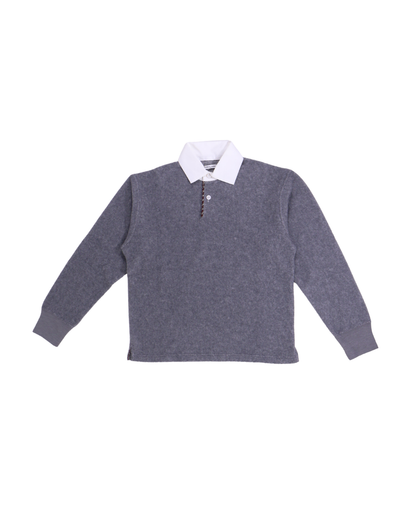 FUMIKA UCHIDA / WOOL FRENCH TERRY RUGBY SHIRT / TOP GREY