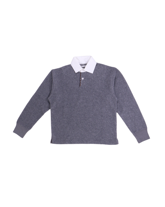 FUMIKA UCHIDA / WOOL FRENCH TERRY RUGBY SHIRT / TOP GREY