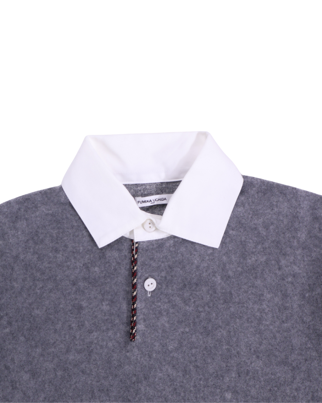 FUMIKA UCHIDA / WOOL FRENCH TERRY RUGBY SHIRT / TOP GREY
