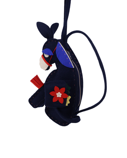 FUMIKA UCHIDA / FELT DONKEY POUCH / NAVY