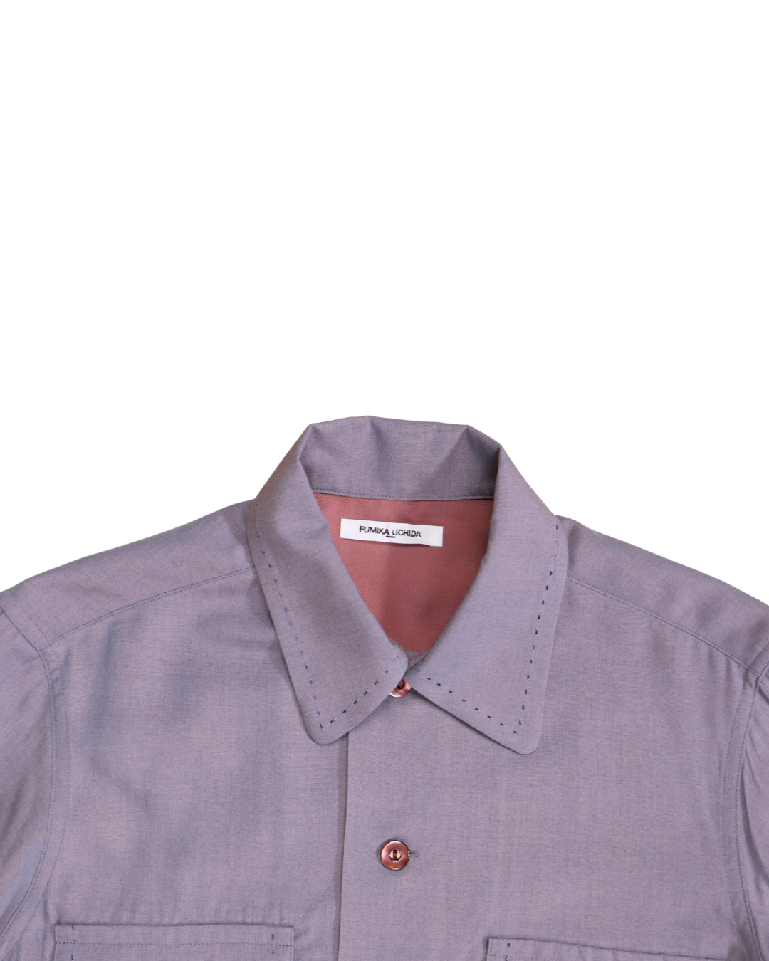 FUMIKA UCHIDA / CHAMBRAY SHORT SLEEVE SHIRT / MAUVE GREY