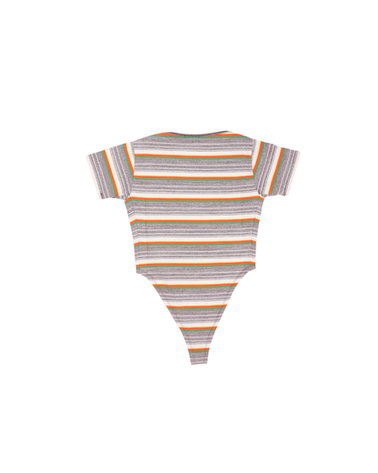 FUMIKA UCHIDA / GRANDRELLE MULTI STRIPE BODYSUIT / BROWN