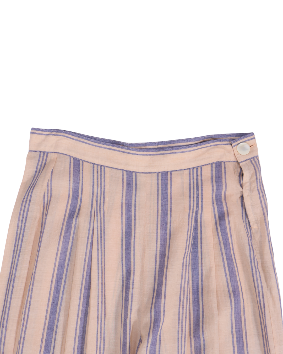 FUMIKA UCHIDA / STRIPED KHADI TIERED PANTS / PINKBEIGE