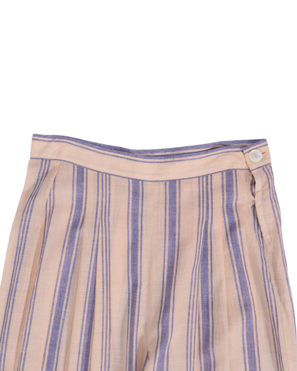 FUMIKA UCHIDA / STRIPED KHADI TIERED PANTS / PINKBEIGE