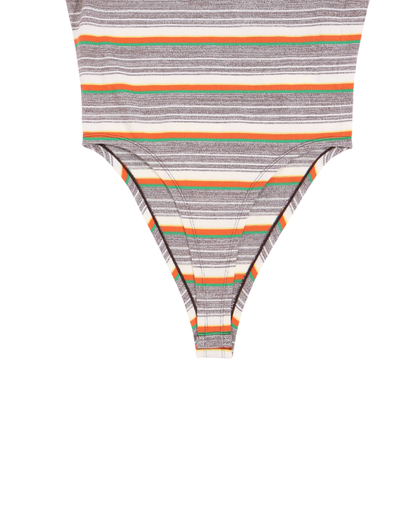 FUMIKA UCHIDA / GRANDRELLE MULTI STRIPE BODYSUIT / BROWN