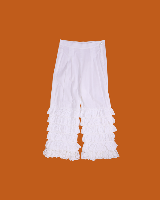 FUMIKA UCHIDA / LAWN TIERED PANTS / OFFWHITE