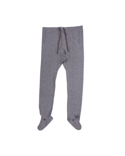 FUMIKA UCHIDA / WOOL FRENCH TERRY FOOTED PANTS / TOP GREY
