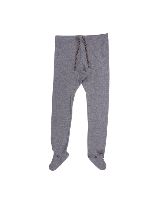 FUMIKA UCHIDA / WOOL FRENCH TERRY FOOTED PANTS / TOP GREY