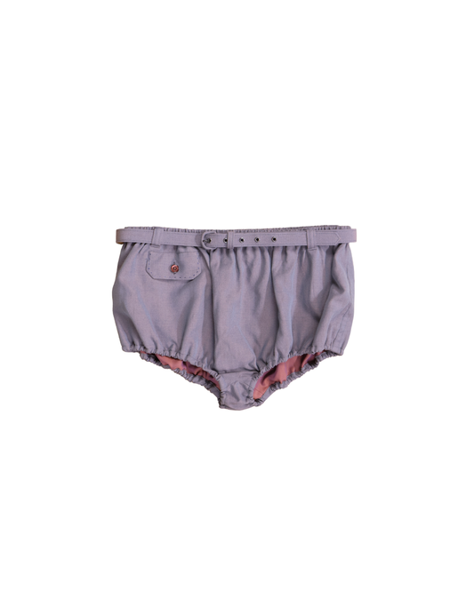 FUMIKA UCHIDA / CHAMBRAY SHORTS / MAUVE GREY