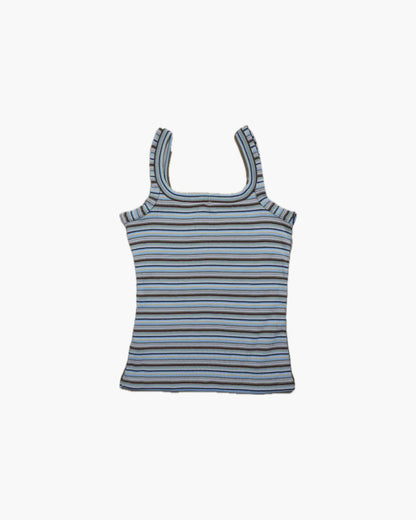 FUMIKA UCHIDA / MULTICOLOR STRIPE CAMISOLE / WHITE/BEIGE/BROWN FUMIKA UCHIDA / MULTICOLOR STRIPE CAMISOLE / WHITE/BEIGE/BROWN