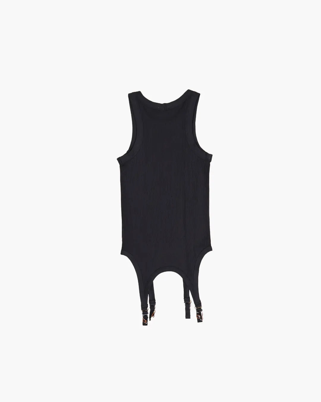 FUMIKA_UCHIDA / NEEDLE DRAWING GARTER TANKTOP / BLACK - 601 | 京都ウィメンズセレクトショップ