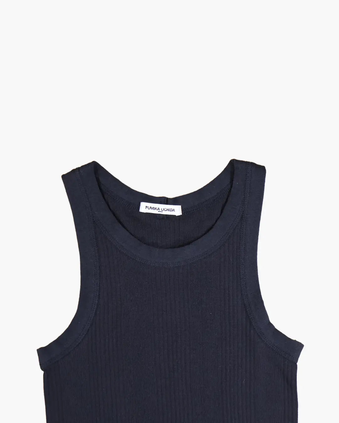 FUMIKA_UCHIDA / NEEDLE DRAWING GARTER TANKTOP / BLACK - 601 | 京都ウィメンズセレクトショップ