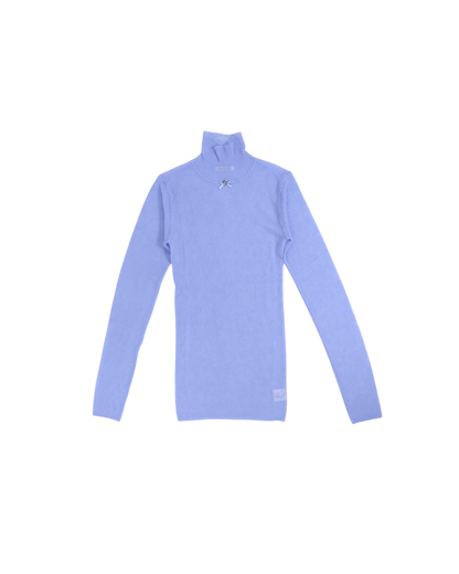 FUMIKA UCHIDA / GAUZE RIBBED TURTLENECK SWEATER / LIGHT BLUE
