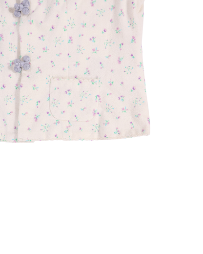 FUMIKA UCHIDA / DOUBLE NAPPED FLANNEL LOUNGE TOP / FLORAL PURPLE