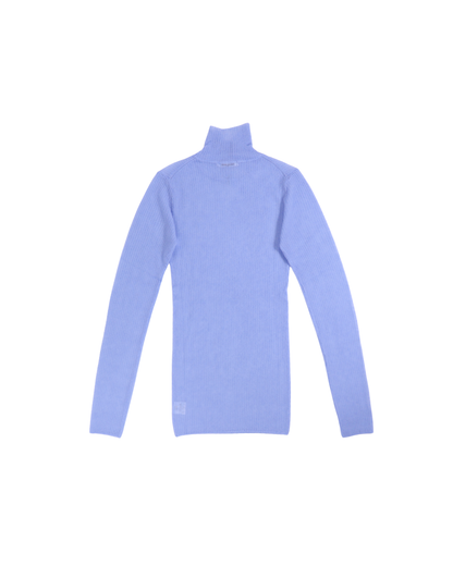 FUMIKA UCHIDA / GAUZE RIBBED TURTLENECK SWEATER / LIGHT BLUE