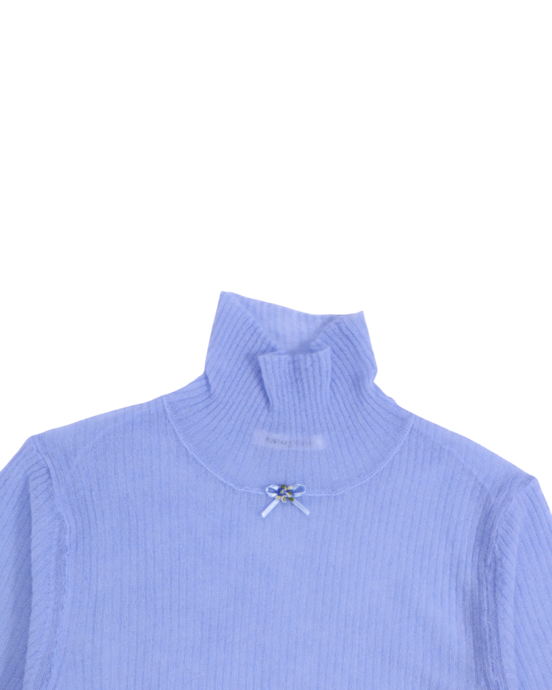 FUMIKA UCHIDA / GAUZE RIBBED TURTLENECK SWEATER / LIGHT BLUE