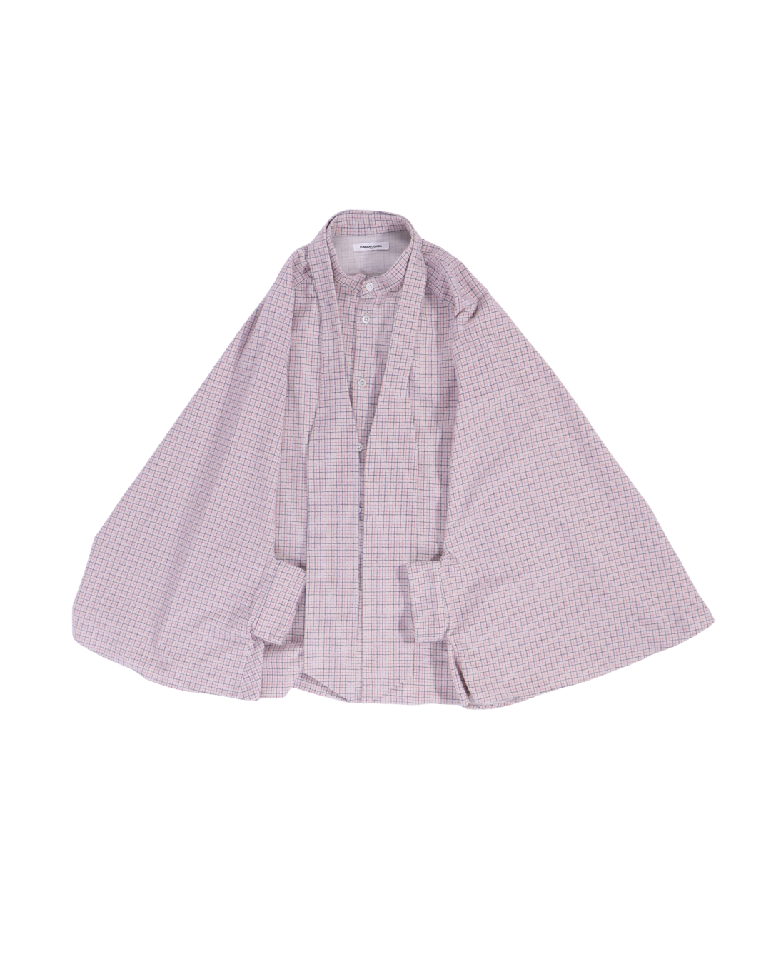 FUMIKA UCHIDA / DOUBLE NAPPED FLANNEL BOW CAPE SHIRT / GRAPH PLAID
