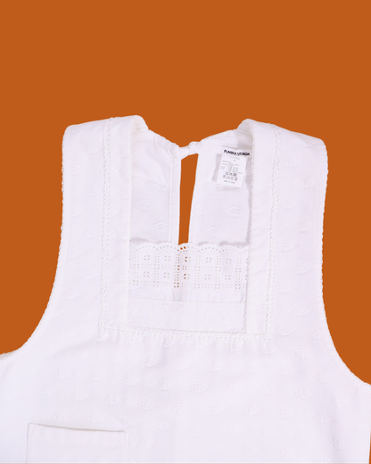 FUMIKA UCHIDA / MATELASSE APRON DRESS / WHITE