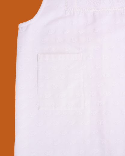 FUMIKA UCHIDA / MATELASSE APRON DRESS / WHITE