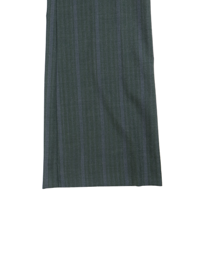FUMIKA UCHIDA / STRIPED WOOL SUITING LOW-WAIST PANTS / TOP GREEN