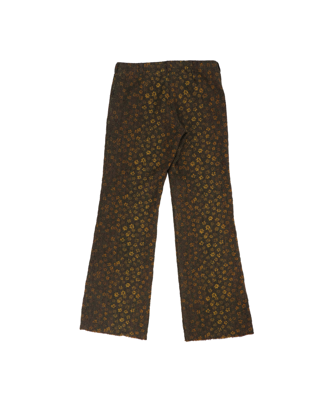 FUMIKA UCHIDA / BOUCLE JACQUARD LOW-WAIST TROUSERS / OLIVE/MUSTARD