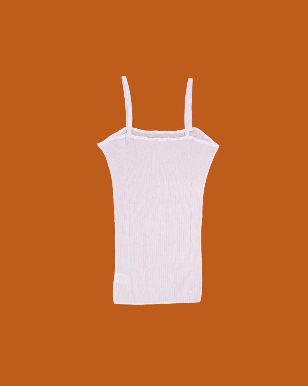 FUMIKA UCHIDA / GAUZE DROP-NEEDLE RIBBED CAMISOLE / OFF WHITE