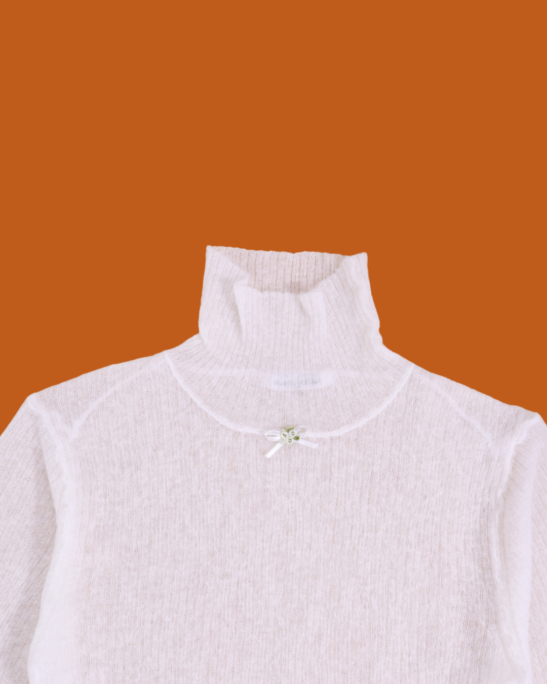 FUMIKA UCHIDA / GAUZE RIBBED TURTLENECK SWEATER / OFF WHITE