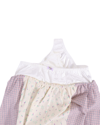 FUMIKA UCHIDA / DOUBLE NAPPED FLANNEL MIDI SKORT / FLORAL PURPLE