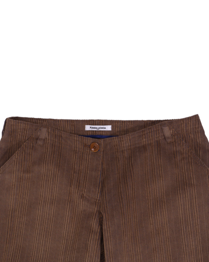 FUMIKA UCHIDA / CORD LOW-WAIST TROUSERS / FADE BROWN