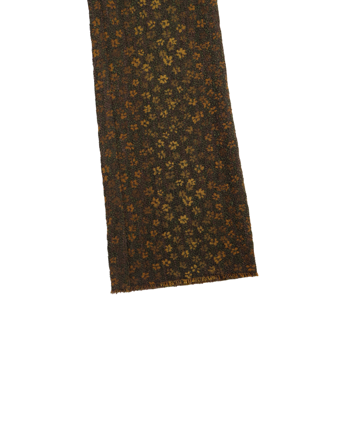 FUMIKA UCHIDA / BOUCLE JACQUARD LOW-WAIST TROUSERS / OLIVE/MUSTARD