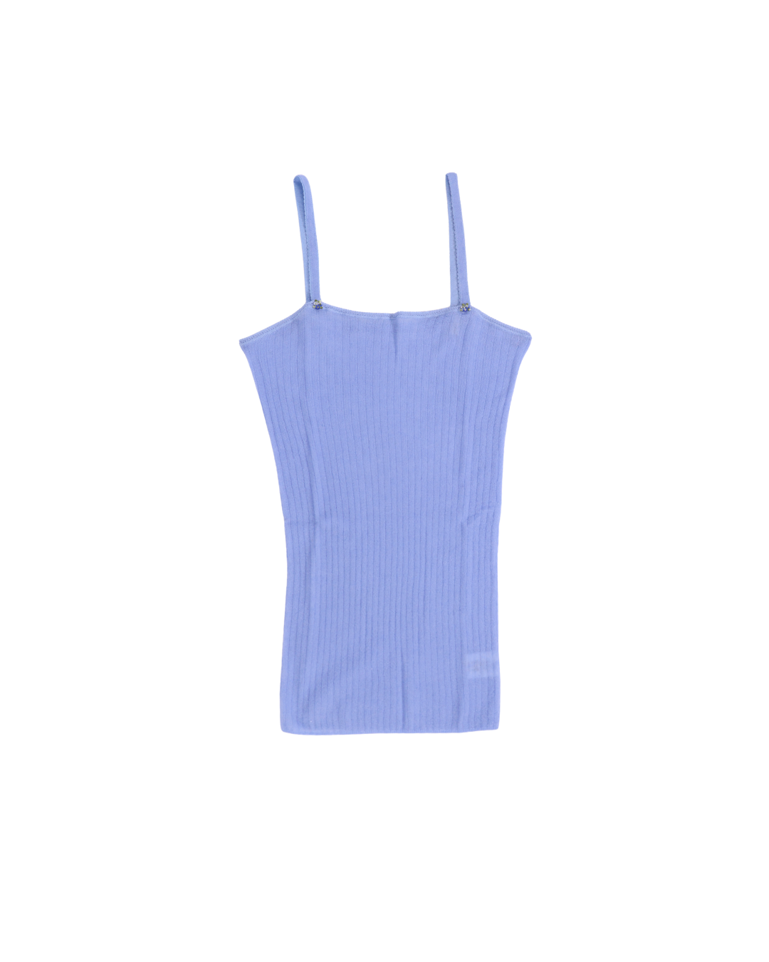 FUMIKA UCHIDA / GAUZE DROP-NEEDLE RIBBED CAMISOLE / LIGHT BLUE