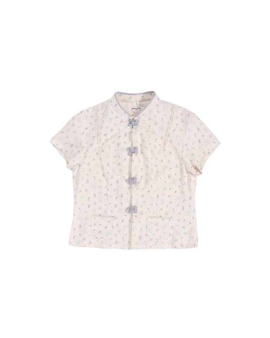 FUMIKA UCHIDA / DOUBLE NAPPED FLANNEL LOUNGE TOP / FLORAL PURPLE