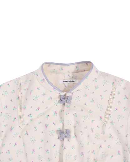 FUMIKA UCHIDA / DOUBLE NAPPED FLANNEL LOUNGE TOP / FLORAL PURPLE
