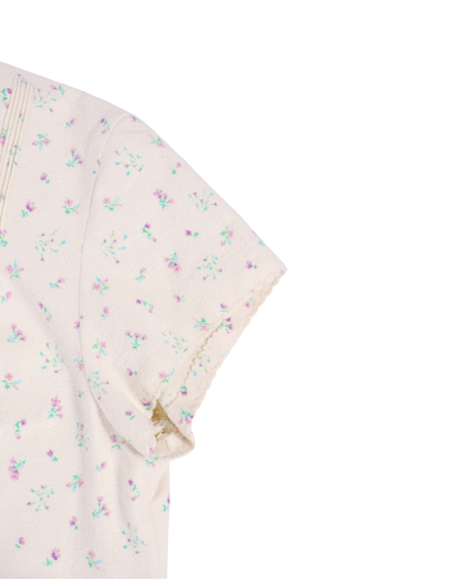FUMIKA UCHIDA / DOUBLE NAPPED FLANNEL LOUNGE TOP / FLORAL PURPLE