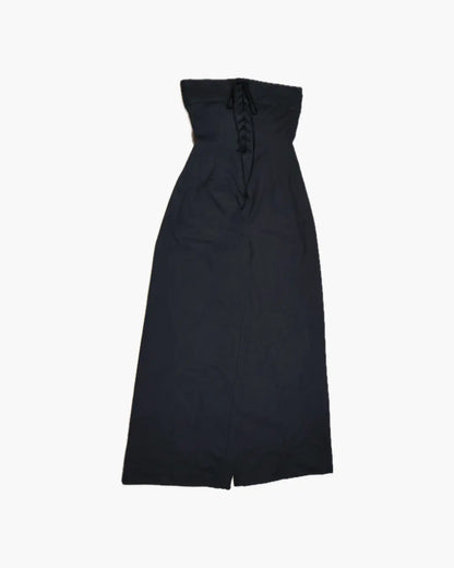 FUMIKA UCHIDA / CANVAS LACE-UP BARE JUMPSUIT / BLACK - 601 FUMIKA UCHIDA / CANVAS LACE-UP BARE JUMPSUIT / BLACK - 601