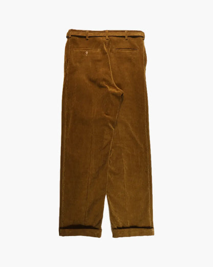 FUMIKA UCHIDA / CORDUROY BELTED 2-TUCK SLACKS / BROWN - 601 FUMIKA UCHIDA / CORDUROY BELTED 2-TUCK SLACKS / BROWN - 601