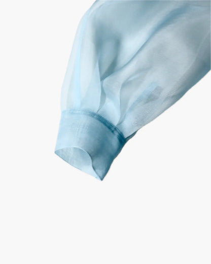 FUMIKA UCHIDA / ORGANZA OVER SHIRT / SAX - 601 | 京都ウィメンズ FUMIKA UCHIDA / ORGANZA OVER SHIRT / SAX - 601 | 京都ウィメンズ