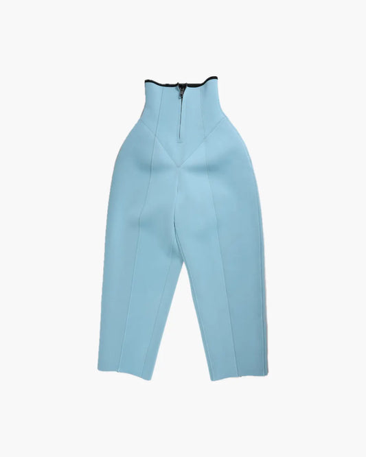 FUMIKA_UCHIDA / URETHANE HIGH WAIST PANTS / AQUA BLUE - 601 | 京都ウィメンズセレクトショップ