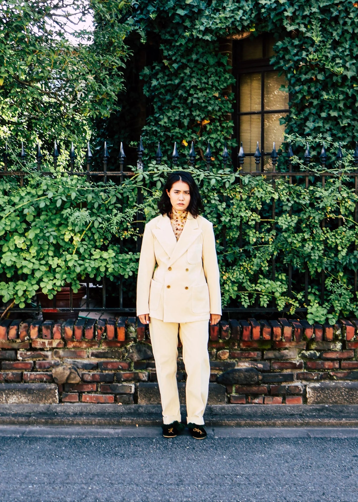 FUMIKA_UCHIDA / CORDUROY 2-PIECE SUIT DOUBLE BREASTED JACKET / 2-TUCK SLACKS / IVORY FUMIKA_UCHIDA 601 | オンラインストア